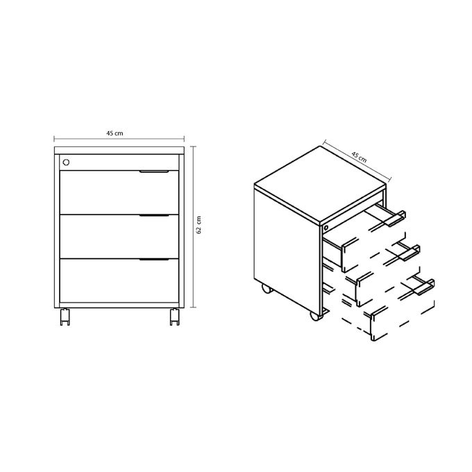 Office drawer unit 45×45 cm - STCO85