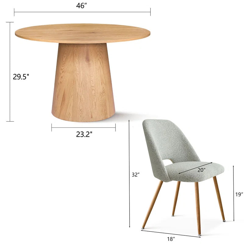 ترابيزة سفرة خشب زان - 5 قطع - HMS54