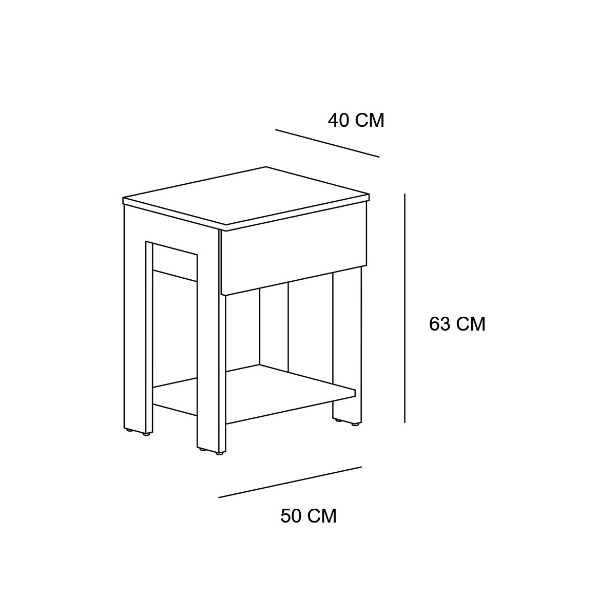 Side table 50x40cm - MIRA50