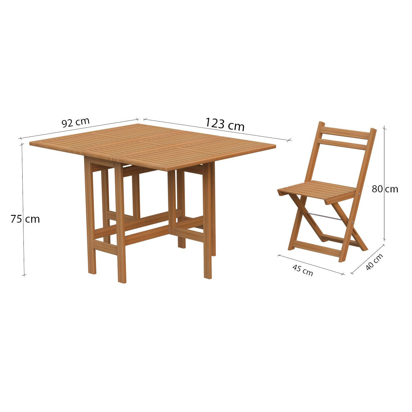 طاولة طعام خارجية خشب زان 123×92سم - MNR46