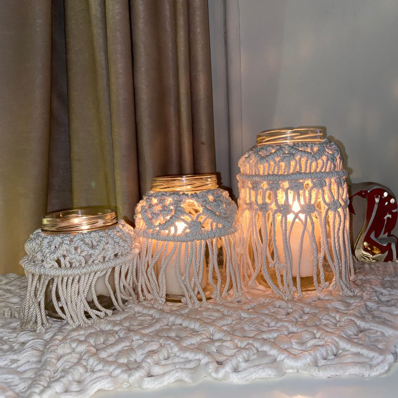 Macrame Candle Holder - 3 Pieces DIVA15