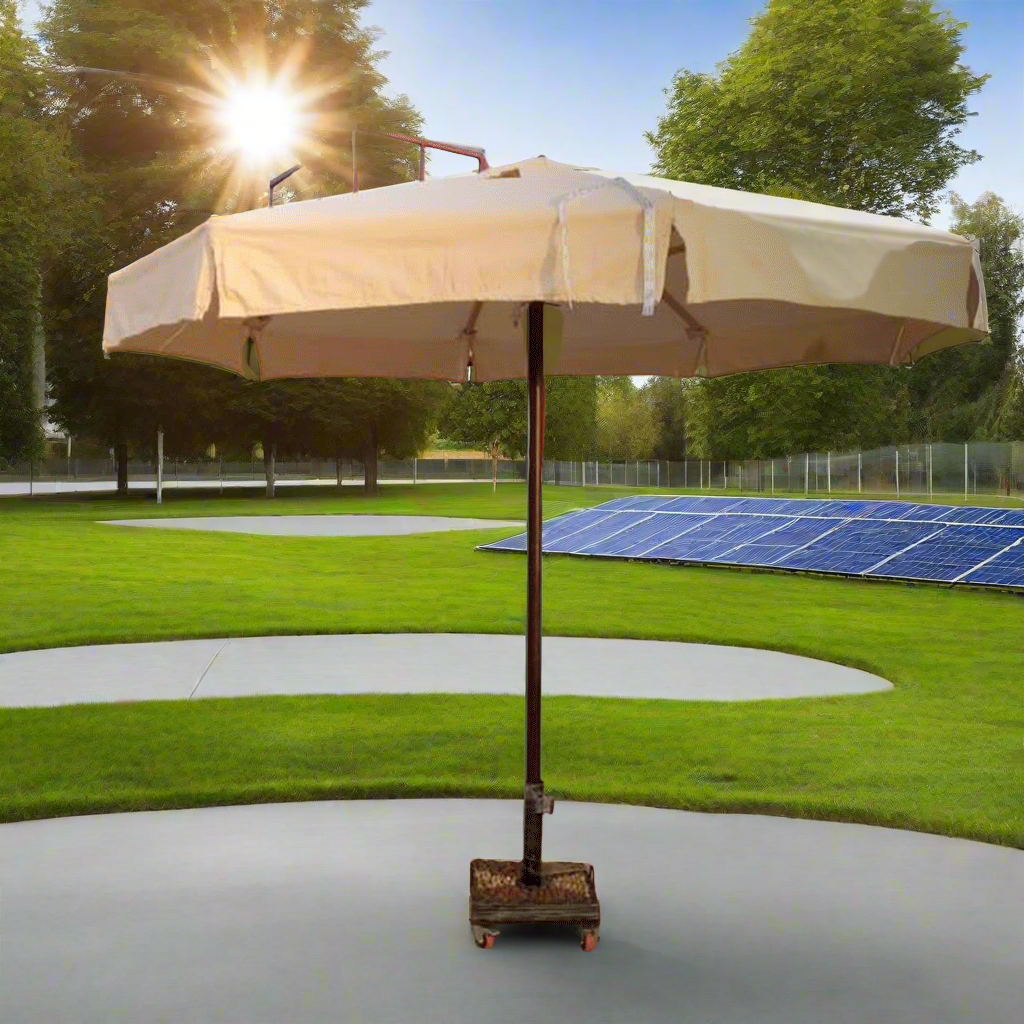 home trends patio umbrella LAUSAINT Outdoor with Base included, 12 FT Deluxe Curvy Cantilever Umbrella Heavy Duty Offset Hanging Umbrella with 360° Rotation for Market, Pool, Garden, Backyard, Deck (Beige) clearance-store:NW Want a Light & Color:Turquiose large shade