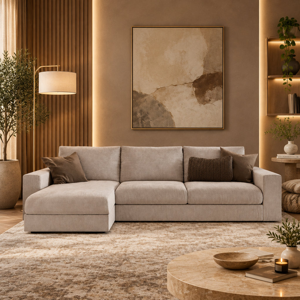 Beech wood corner sofa 250 x 200 cm