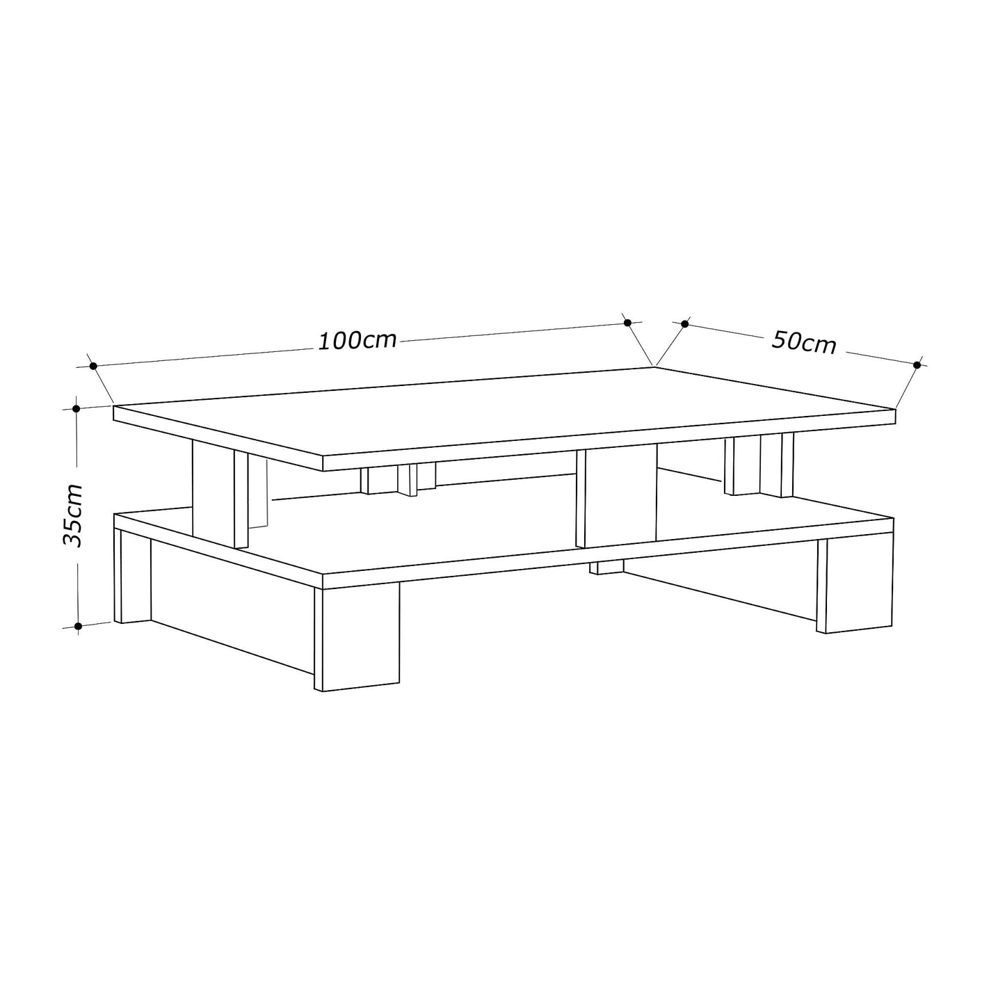 Coffee table 100 x 50 cm - FAN105
