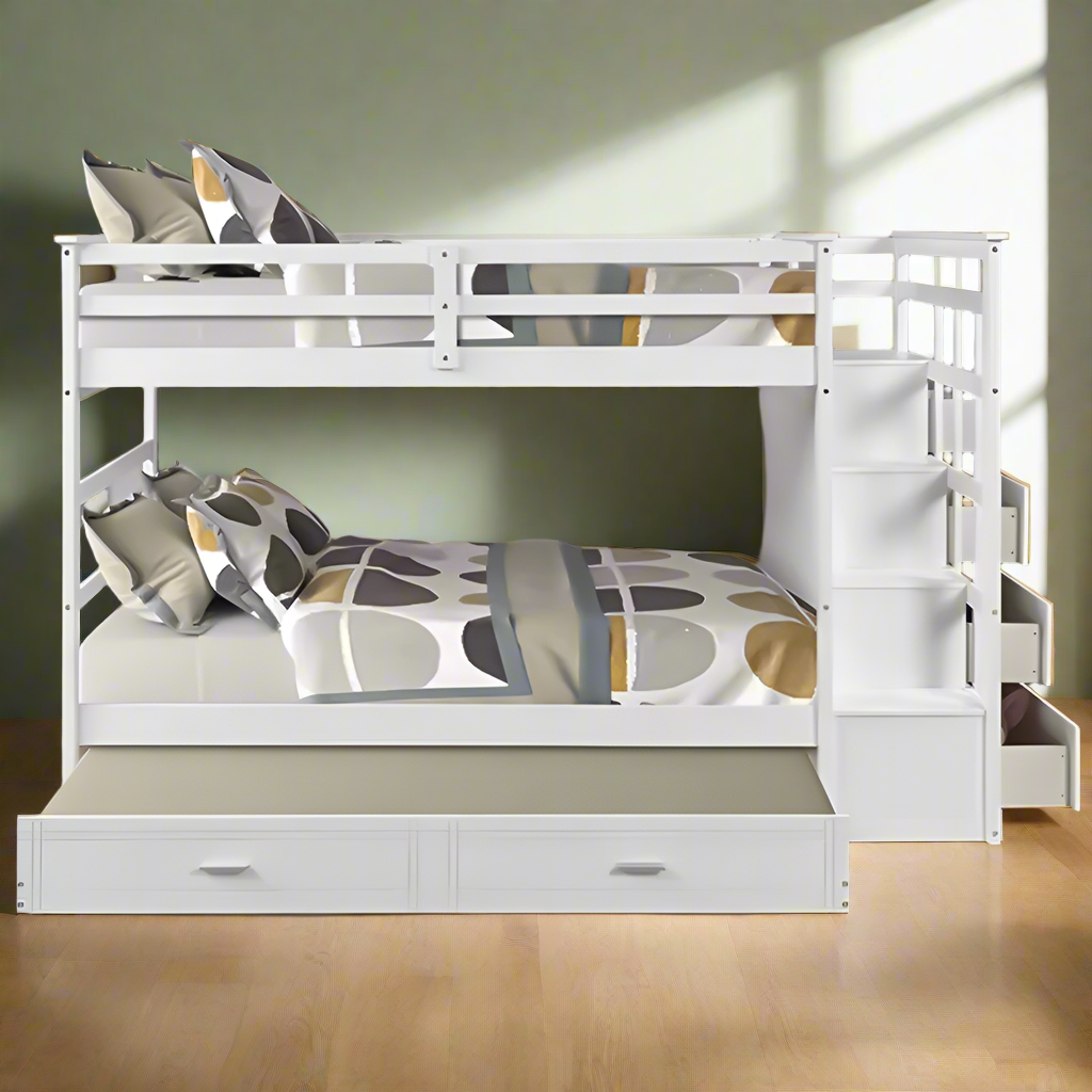 Triple bunk bed with drawers - SHR306