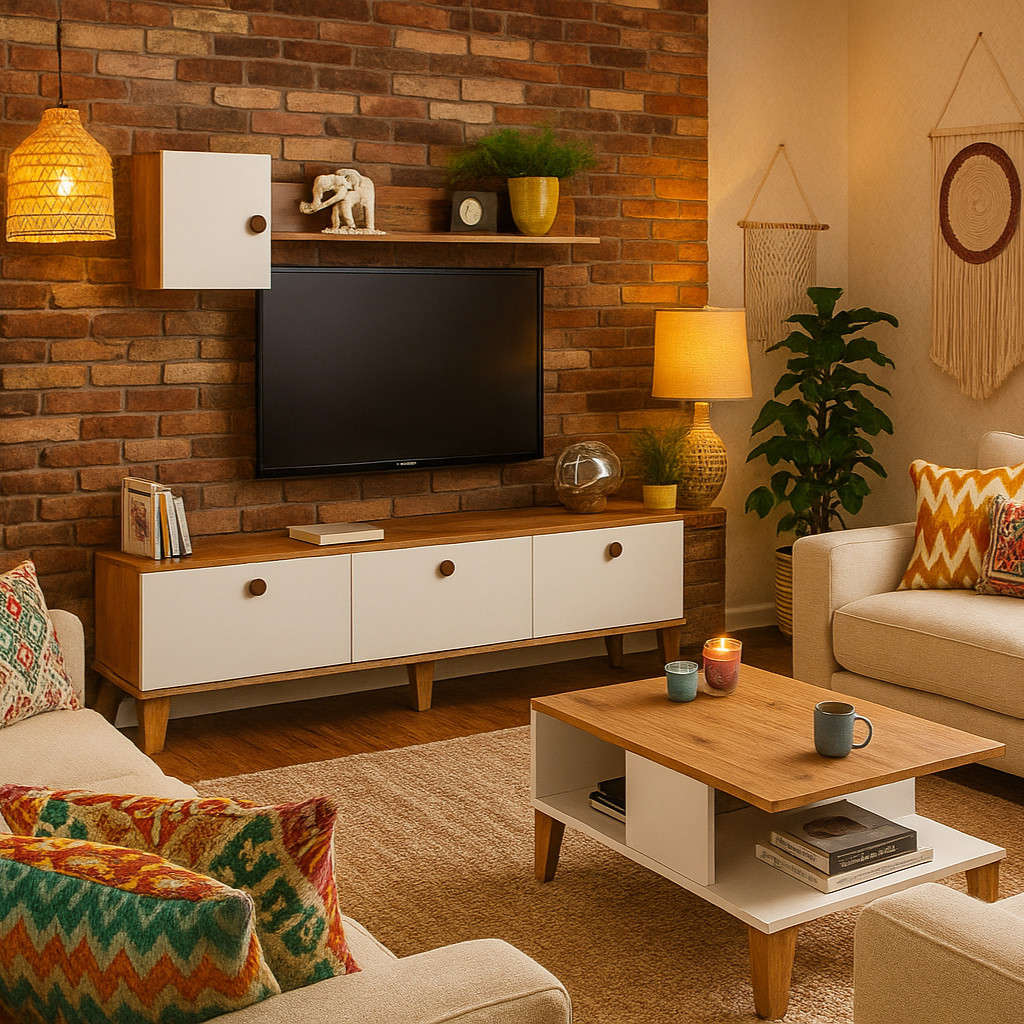 طقم ترابيزة تليفزيون مع ترابيزة قهوة