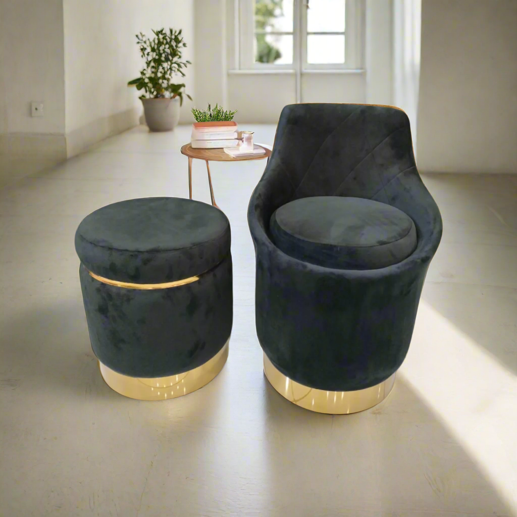 طقم مودرن كرسي مع بوف - AC483