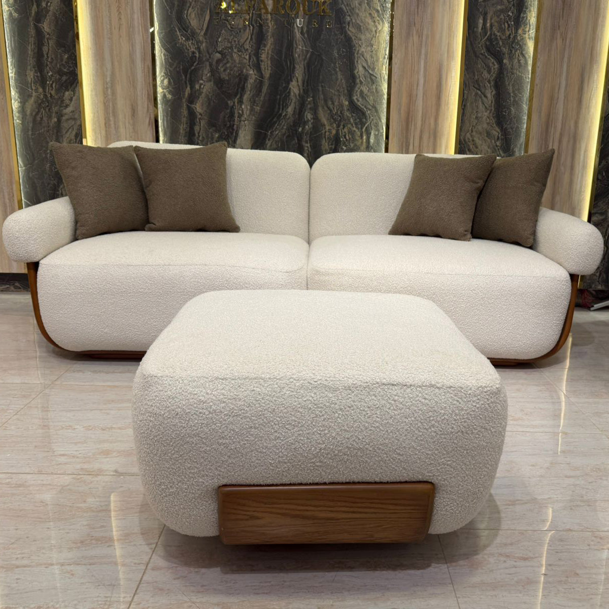 Beech wood sofa set - 4 pieces - RUK4
