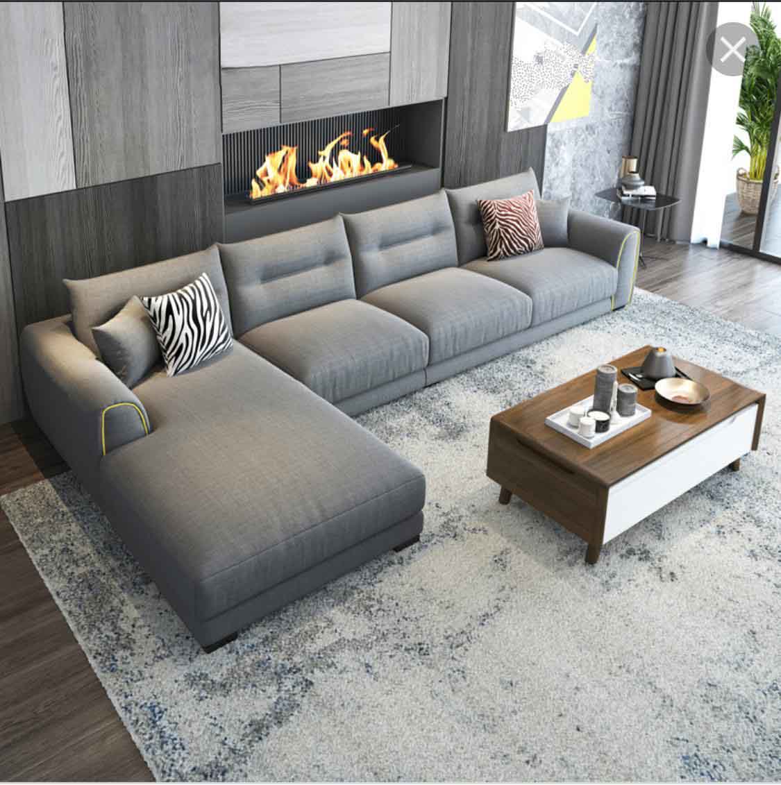 Beech wood corner sofa 300 x 180 cm