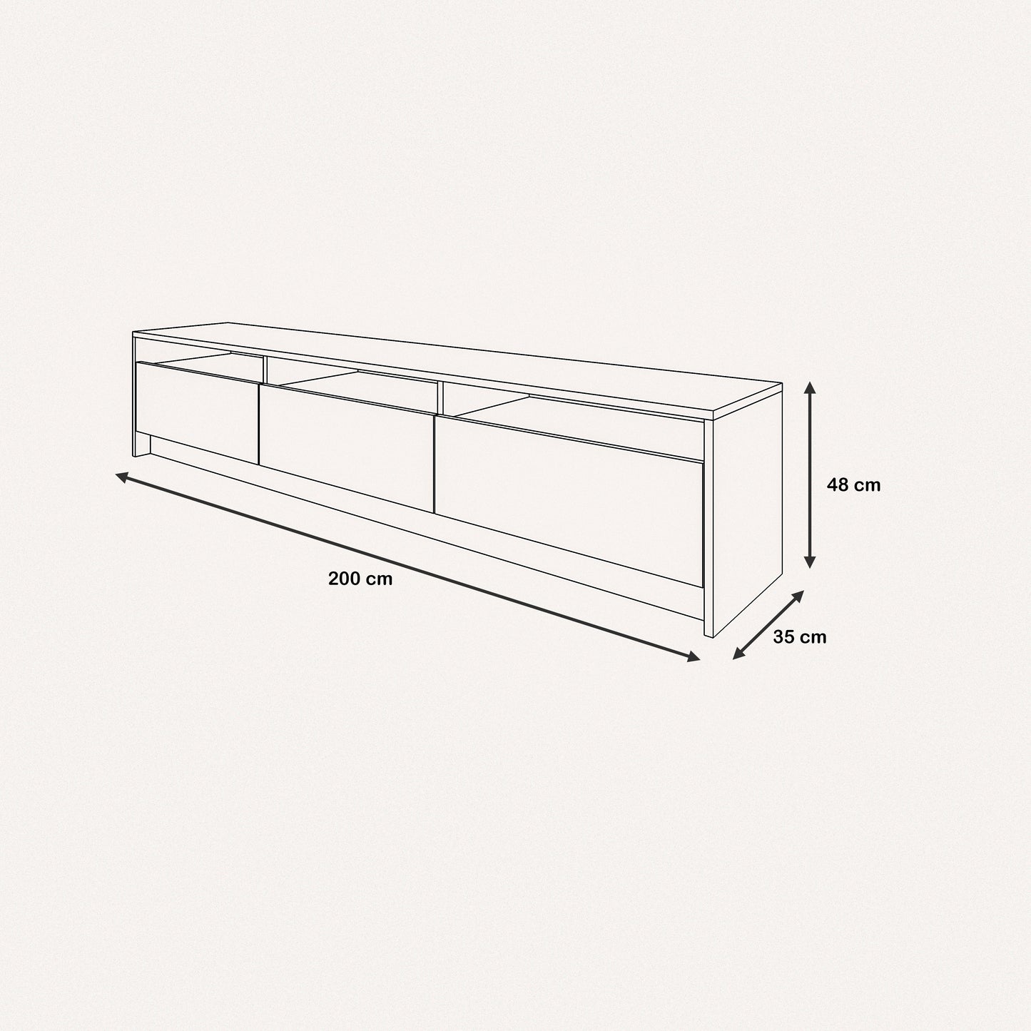 TV table 35 x 200 cm - ZAF120