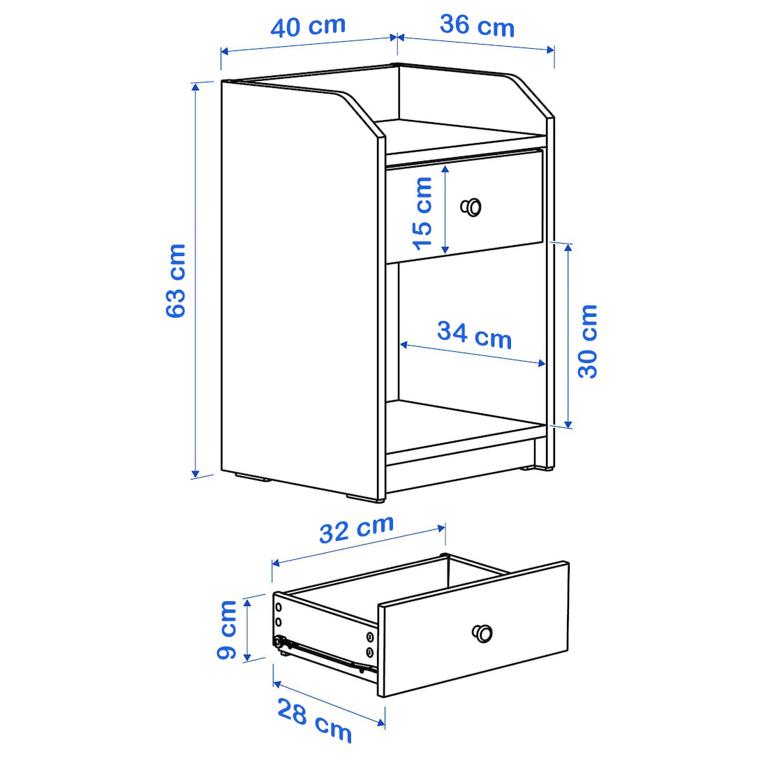 كومود 40×36سم- WDY57