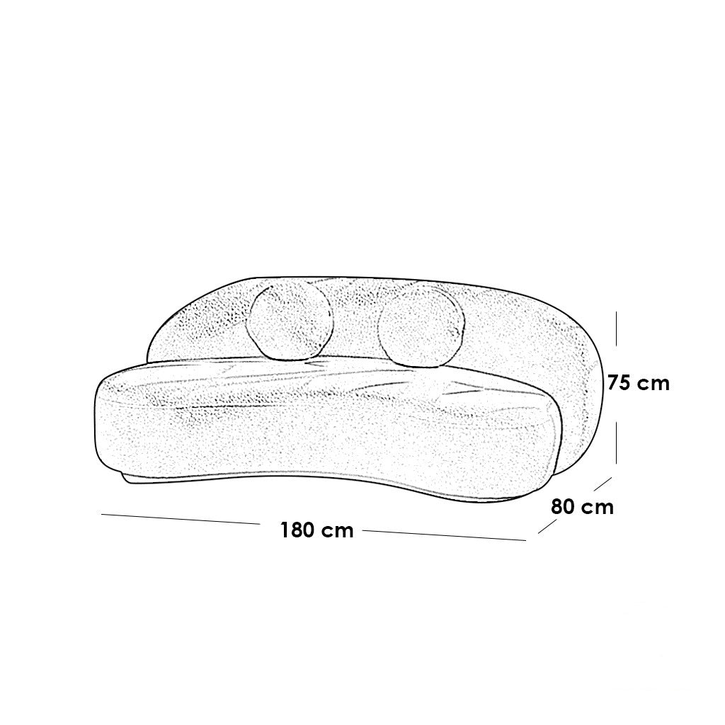 Beech wood sofa 180x80cm - KEY58