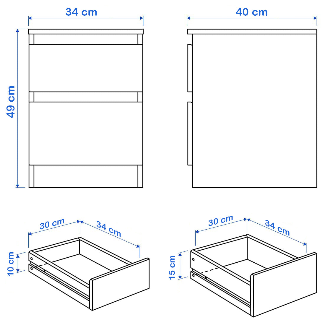 Bedside table 40 x 35 cm - WDY29