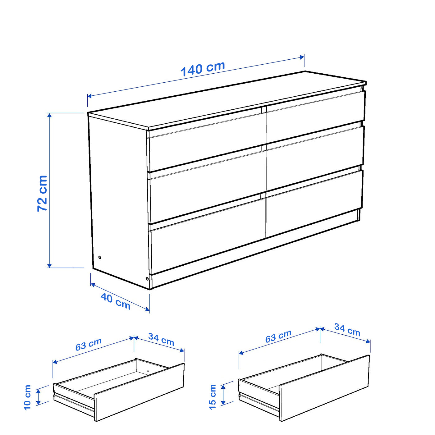Drawer unit 140 x 40 cm - WDY33