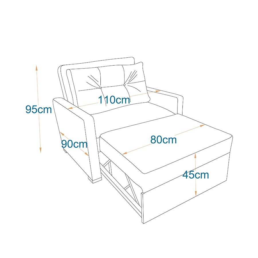 كرسي سرير ميكانيزم 110×90سم - MAS08