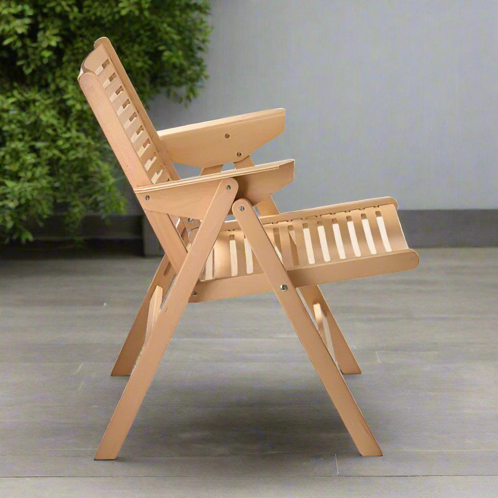 كرسي خارجي خشب زان 90×47سم - OUR114