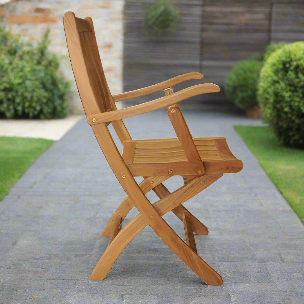 كرسي خارجي خشب زان 90×47سم - OUR115