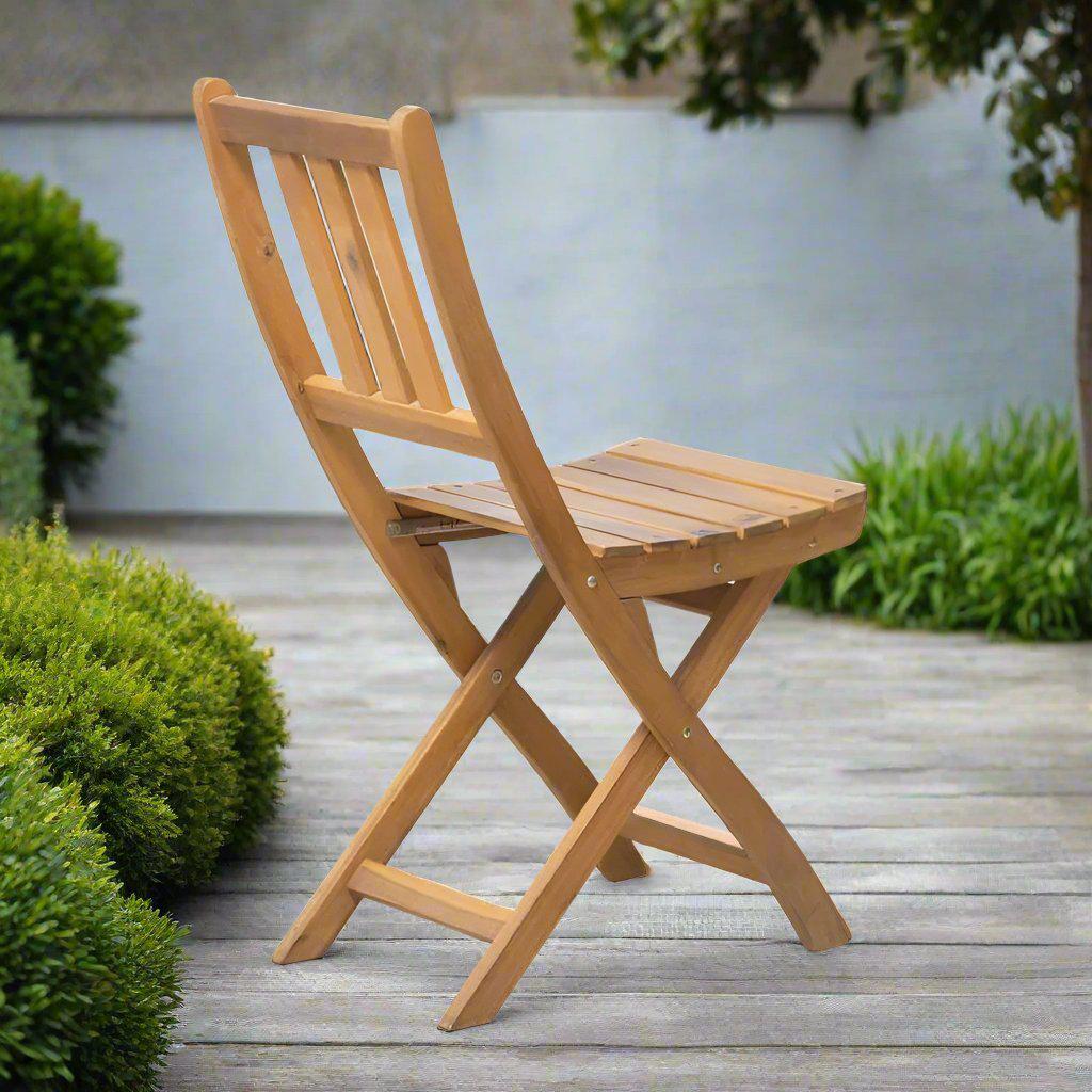 كرسي خارجي خشب زان 90×47سم - OUR117