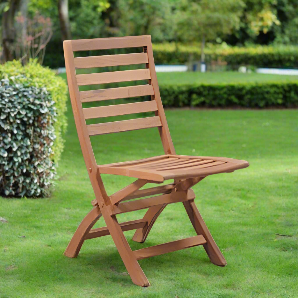 كرسي خارجي خشب زان 90×45سم - OUR149