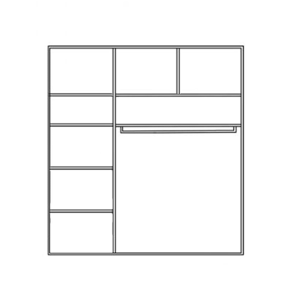 Built-in wardrobe with dressing table 240 x 240 cm - WOD70