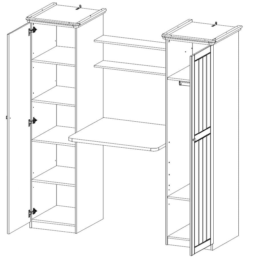 Wardrobe with desk 180×185cm - SHR167
