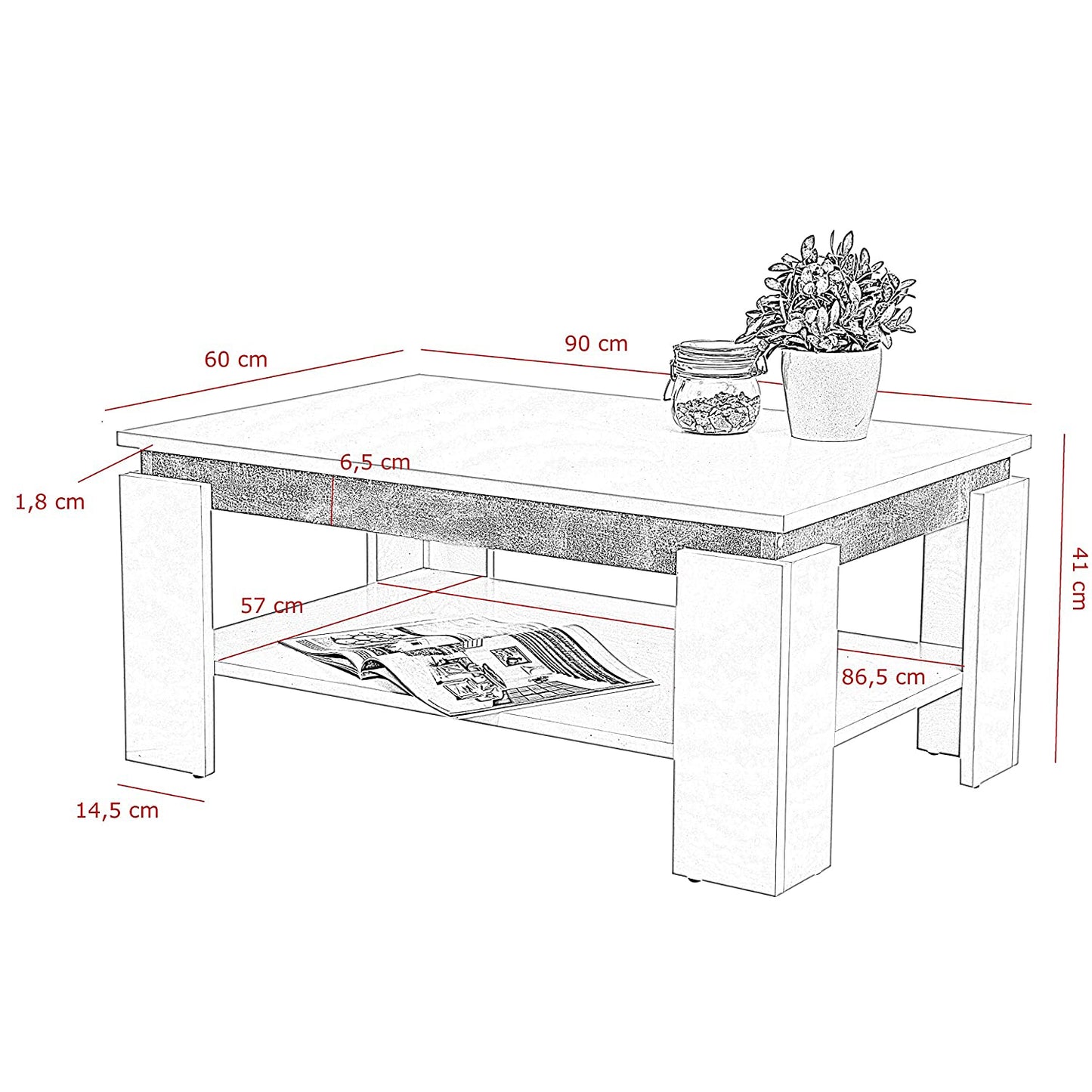 ترابيزة قهوة 60×90سم - SHR152