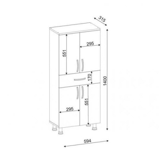 وحدة تخزين حمام 60×140سم - SHR56
