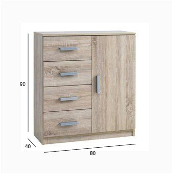 جزامة اسبانى ثلاث ارفف و4 درج MDF 90X80 -WS4-Chic Homz
