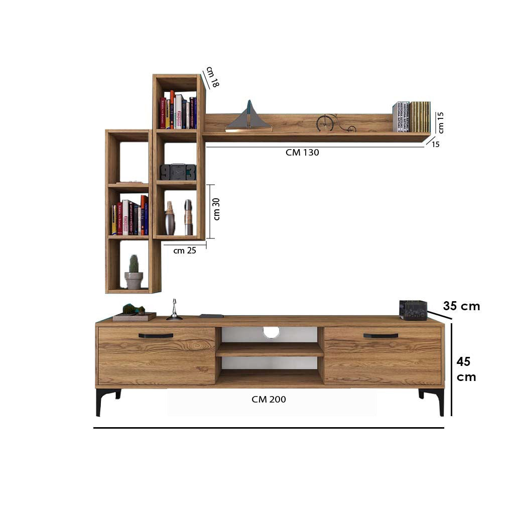 TV table with shelves 35 x 200 cm - WS113