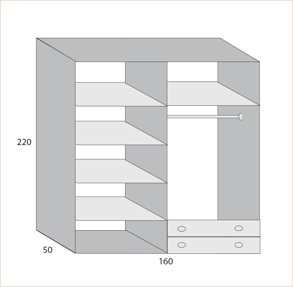 wardrobe 160 x 220 cm - WS67