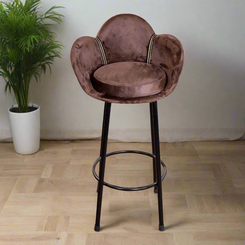 كرسي بار شكل وردة - بني -AC360