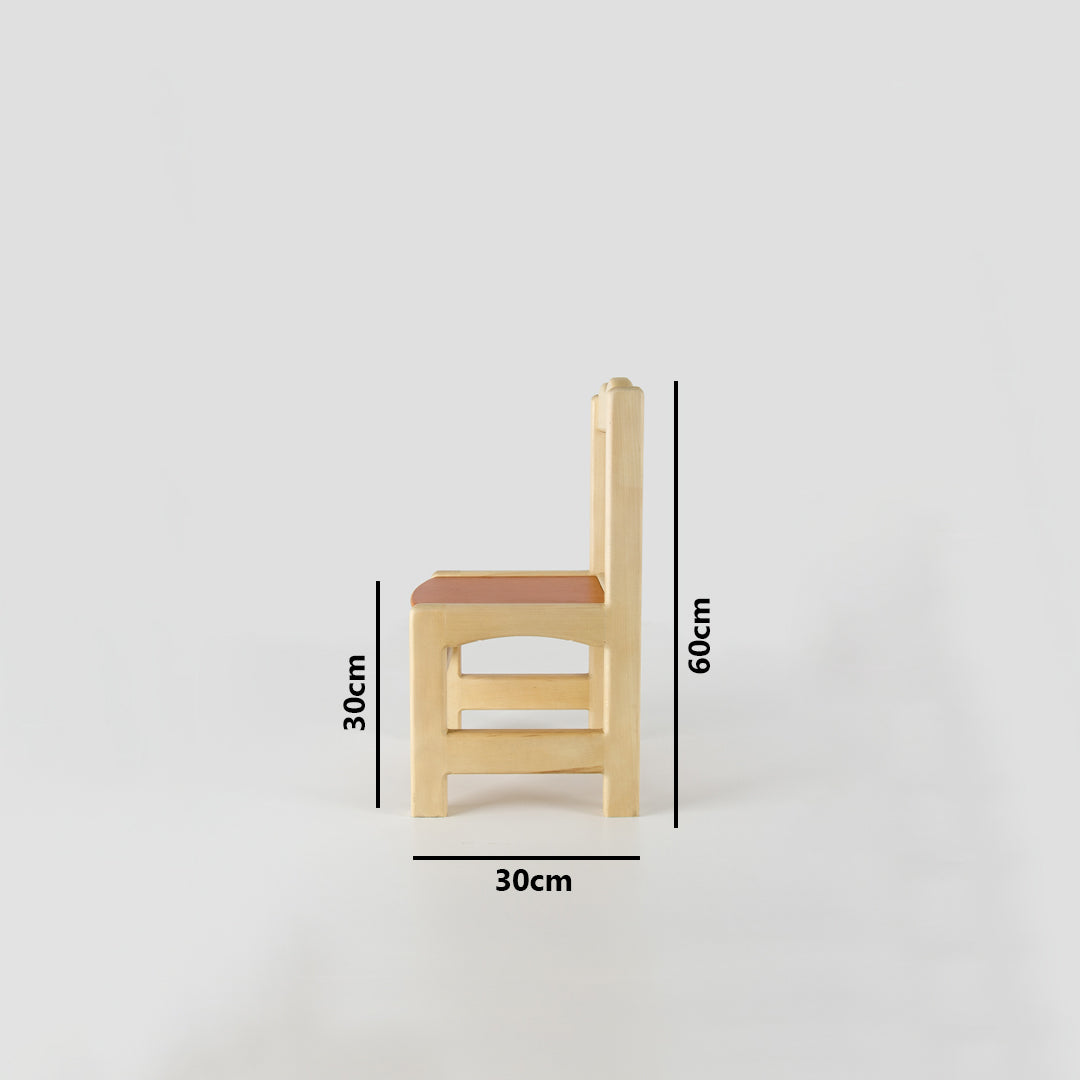 كرسي أطفال خشب زان طبيعي 30×30سم - stco66