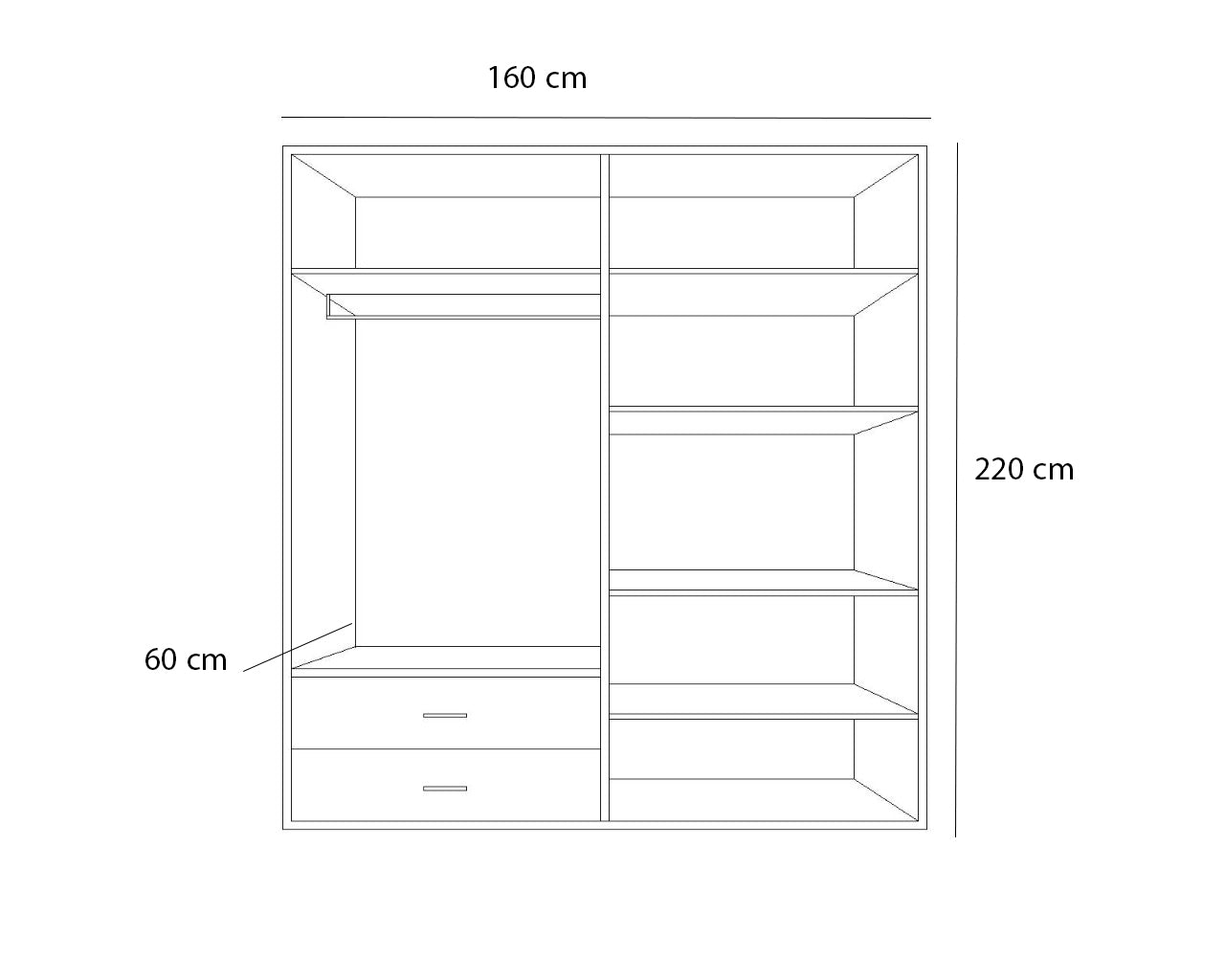 Chic Homz Wardrobe 220x160cm - TOP78