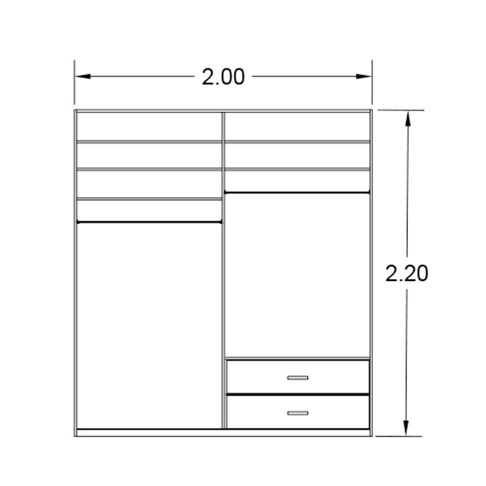 Wardrobe 220×200 cm - WOD37