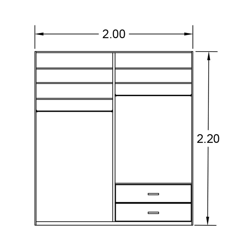 Wardrobe 220×200 cm - WOD38