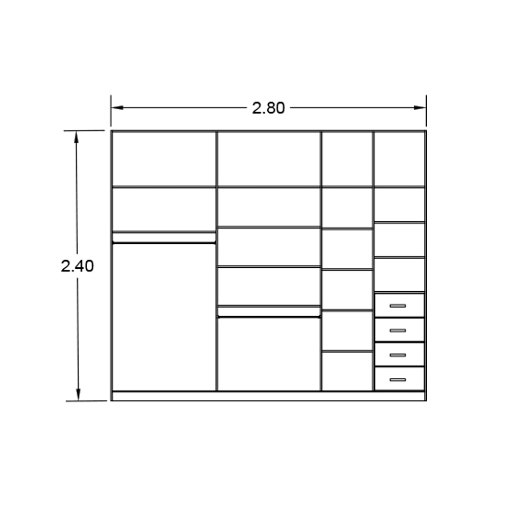 Wardrobe 240×280cm - WOD42