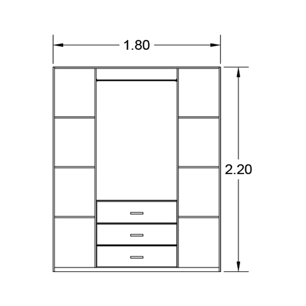 Wardrobe 220 x 180 cm - WOD47