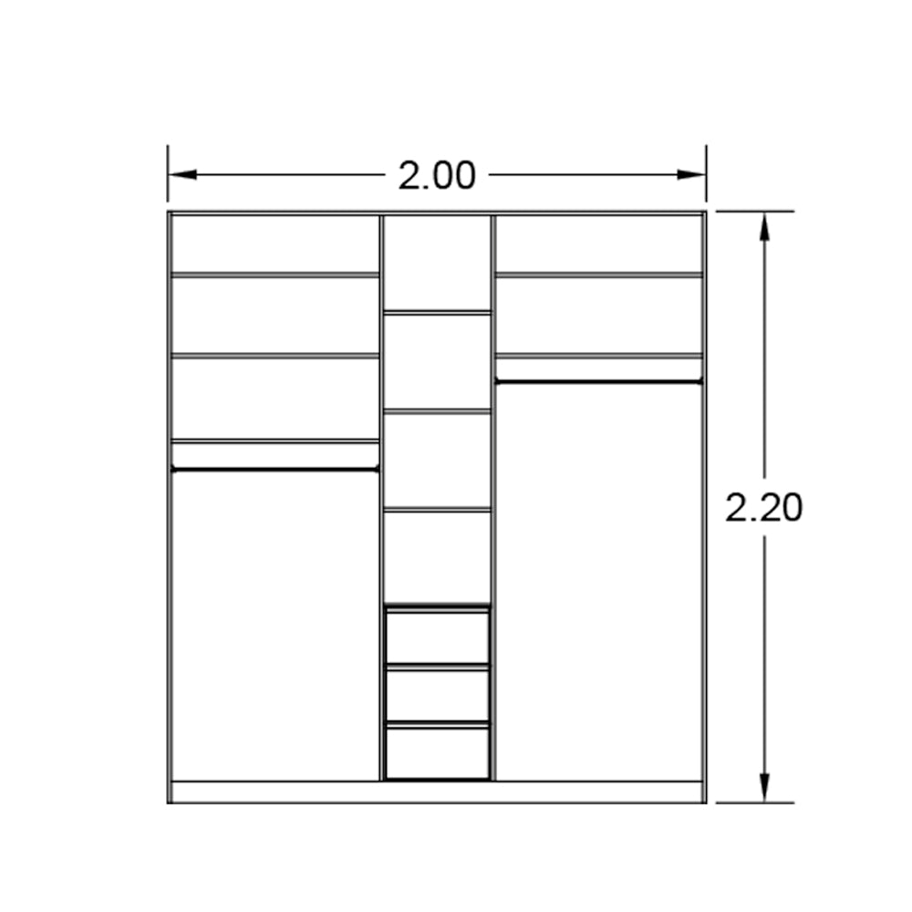 Wardrobe 220x200cm - WOD49