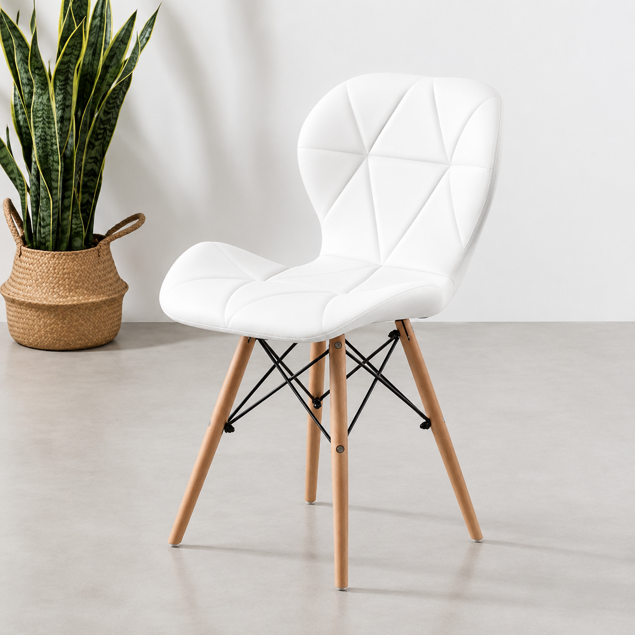 Leather Chair 38x48cm - White - RM115