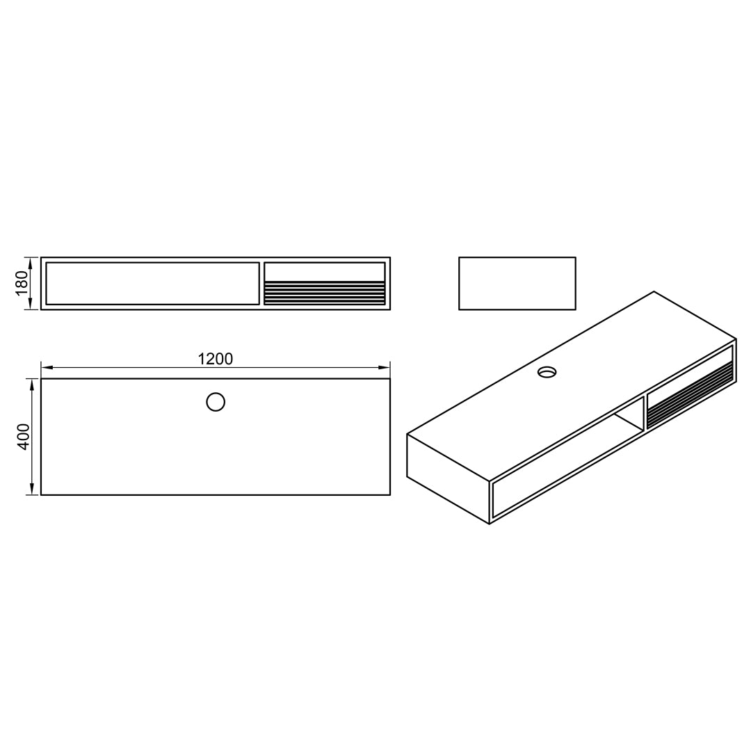 TV table 40×120 cm - STCO91