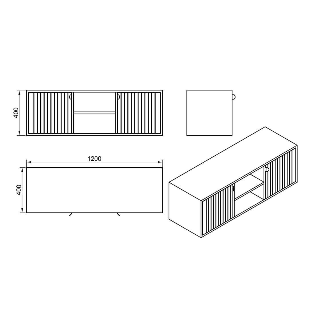 TV table 40 x 120 cm - STCO96