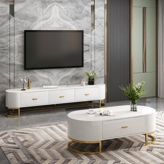 ترابيزة تليفزيون مع ترابيزة قهوة