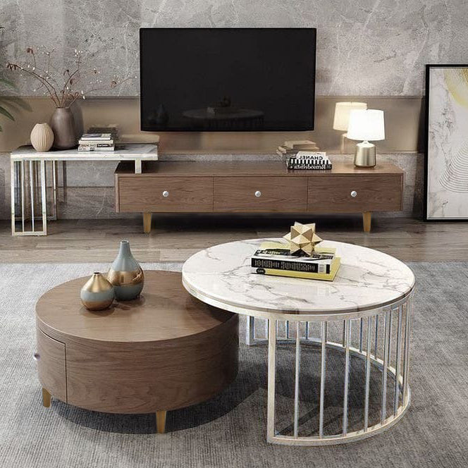 ترابيزة تليفزيون مع ترابيزة قهوة