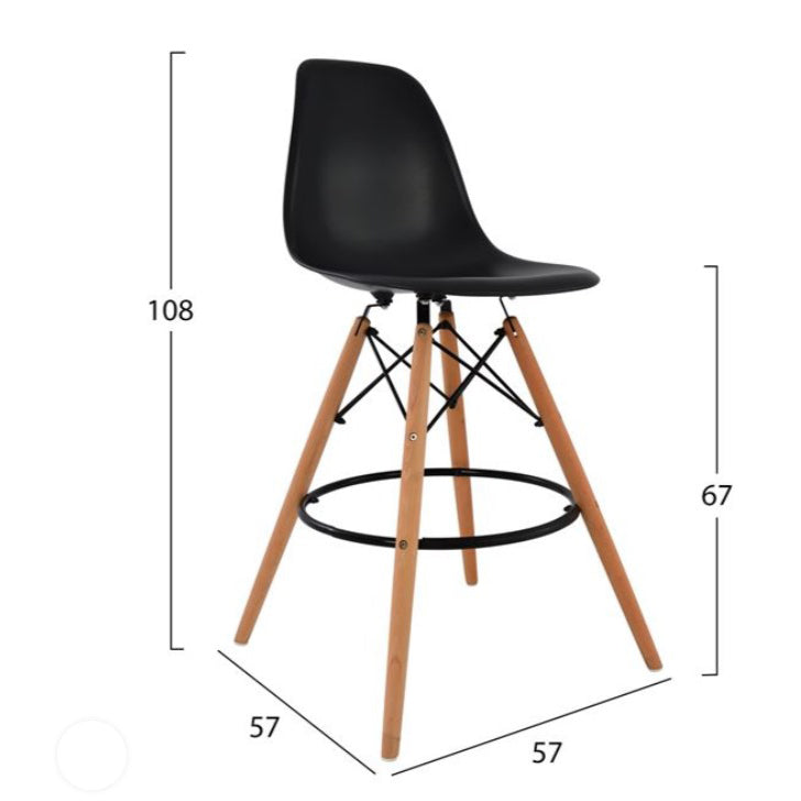 Acrylic bar stool - black - STOK03