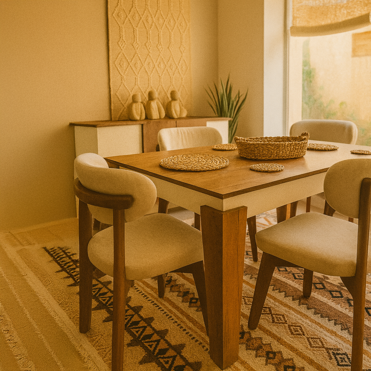 Dining table with 6 chairs and buffet - WM143