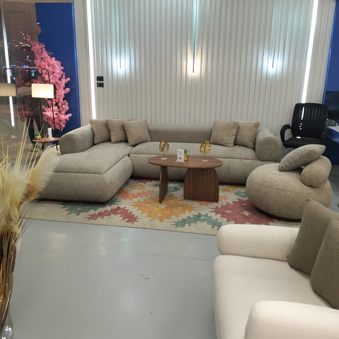 Beech wood Corner sofa with chair, 300x200cm - DND1