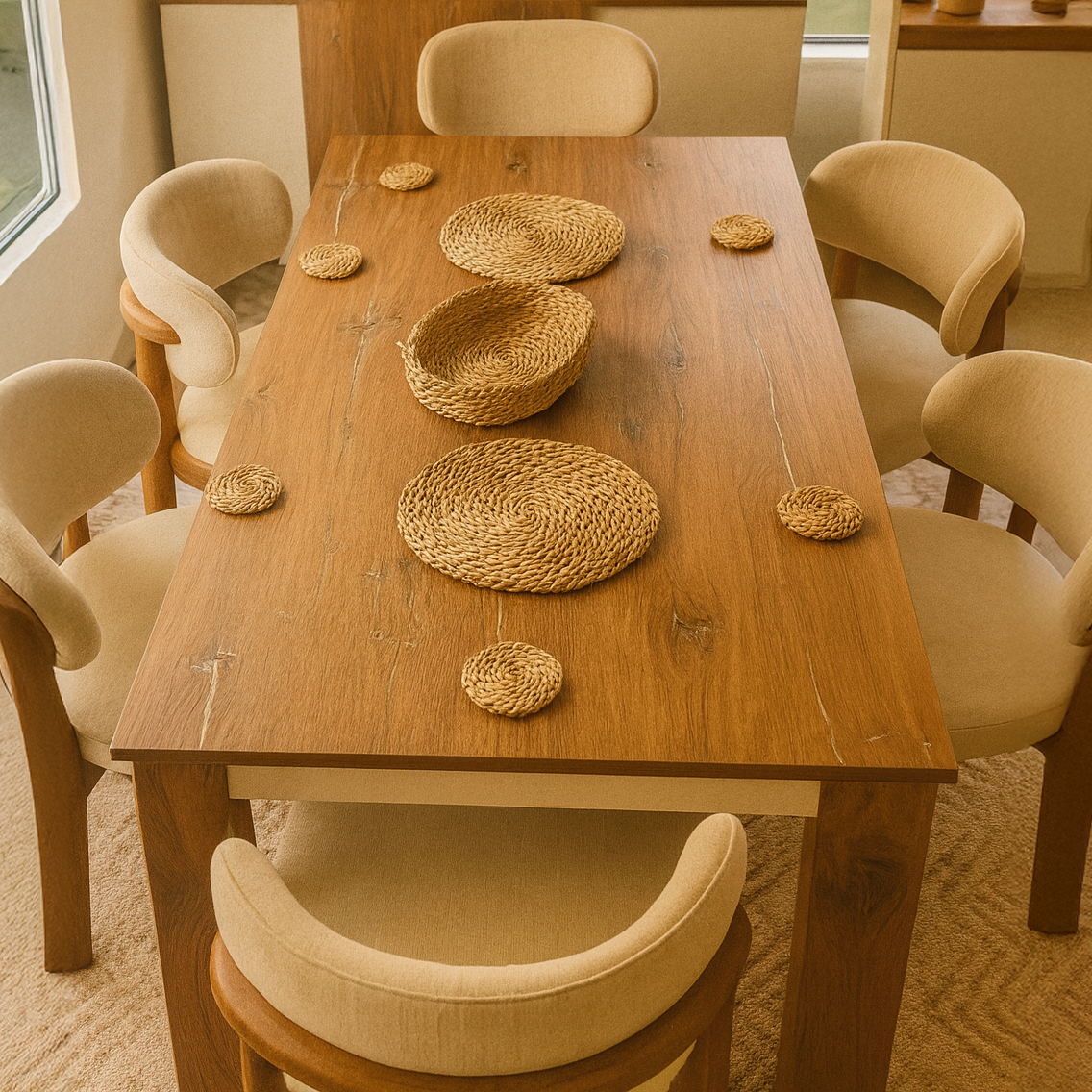 ترابيزة سفرة مع 6 كراسي وبوفيه