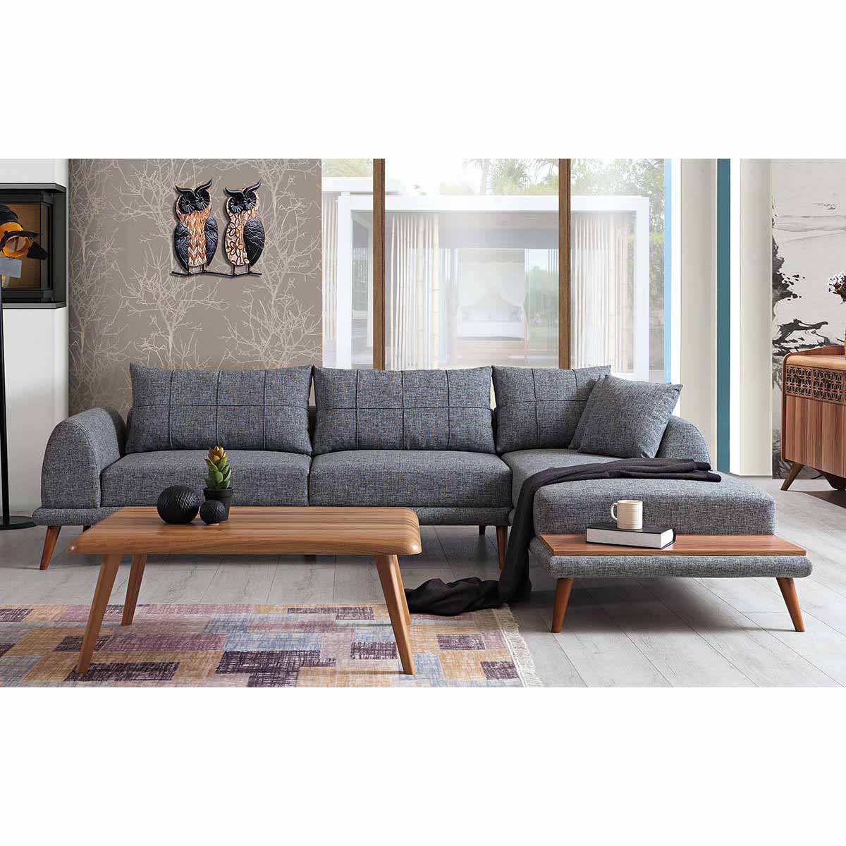 Beech wood corner sofa 275 x 200 cm - FAK237