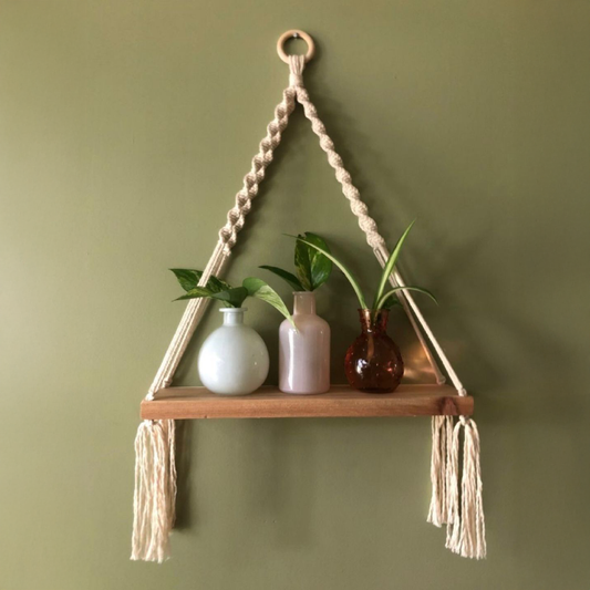 رف ديكور مكرمية