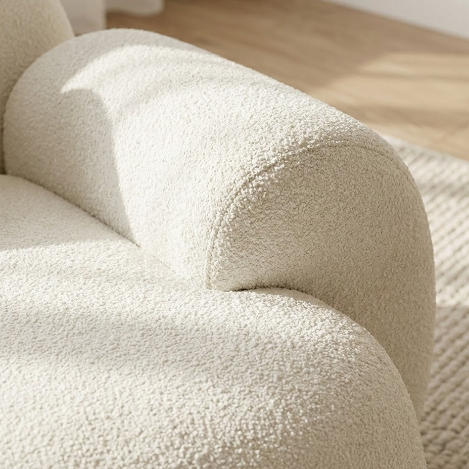 Beech wood swing chair with pouf 85x85cm - WM133